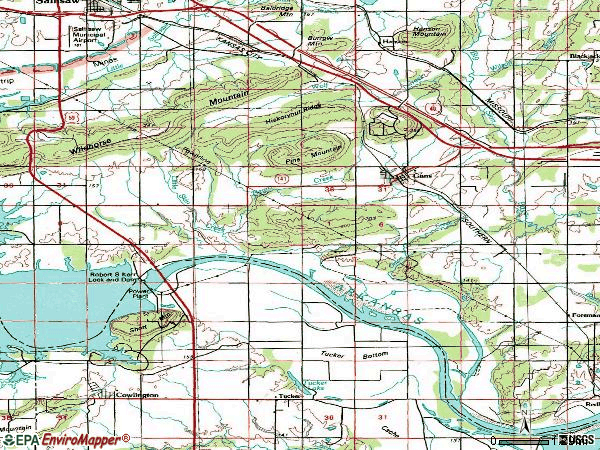 Zip code 74936 topographic map