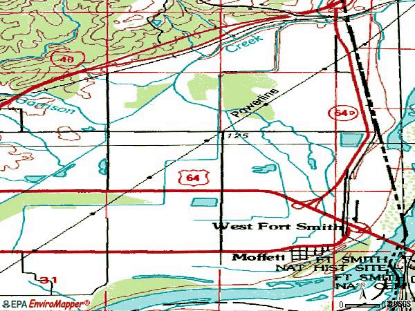Zip code 74946 topographic map