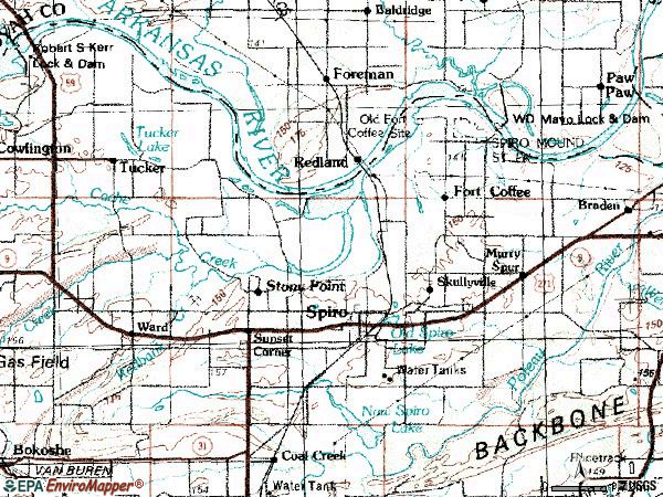 Zip code 74959 topographic map