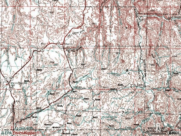Zip code 97001 topographic map