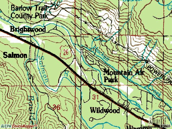 Zip code 97011 topographic map