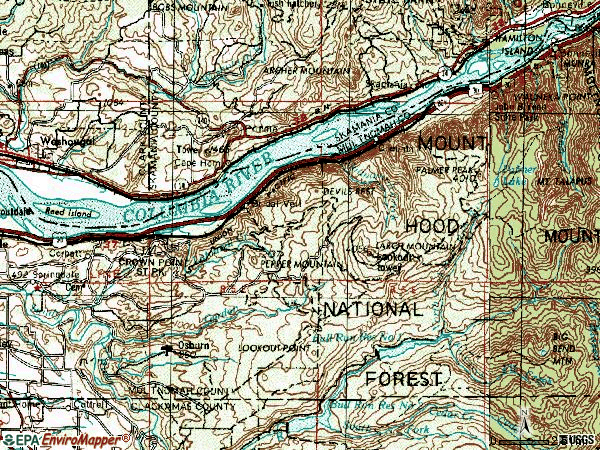Zip code 97019 topographic map