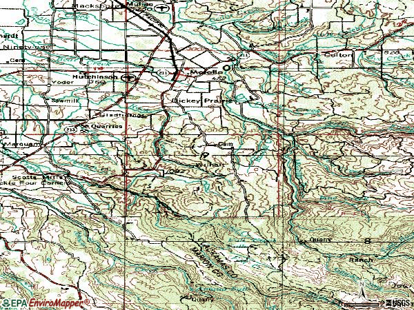 Zip code 97038 topographic map