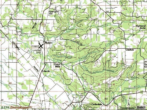 Zip code 97042 topographic map