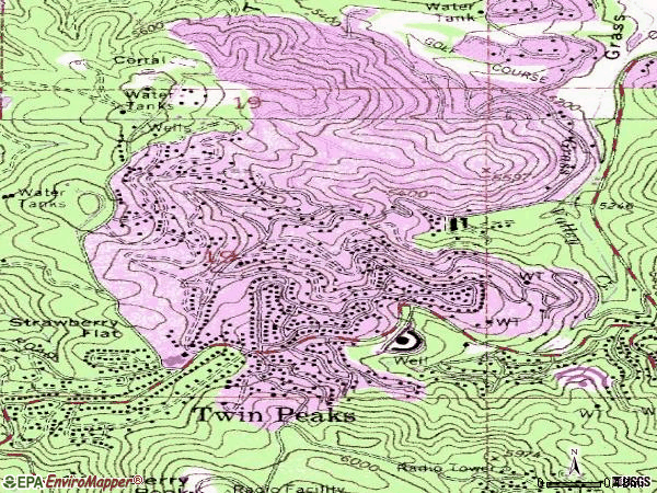 Zip code 92317 topographic map