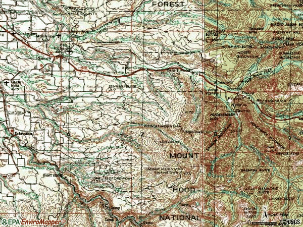 Zip code 97055 topographic map