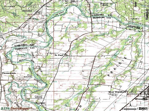 Zip code 97137 topographic map