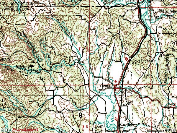 Zip code 97148 topographic map