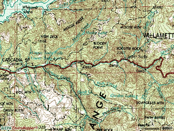 Zip code 97329 topographic map