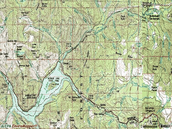 Zip code 97342 topographic map