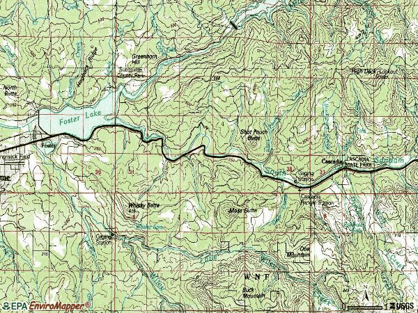 Zip code 97345 topographic map