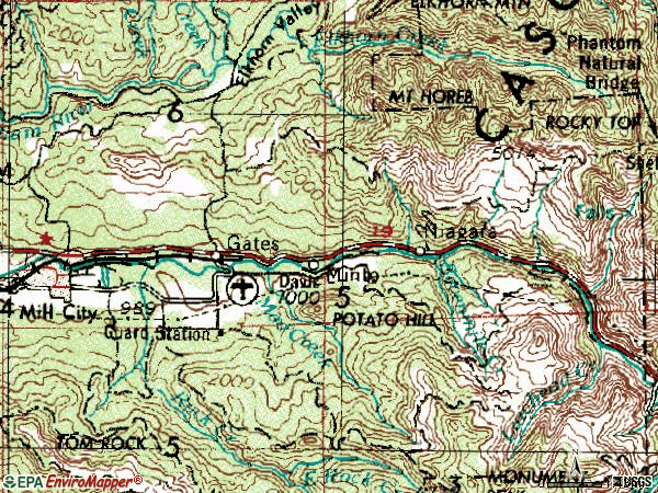 Zip code 97346 topographic map