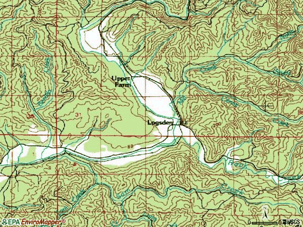 Zip code 97357 topographic map