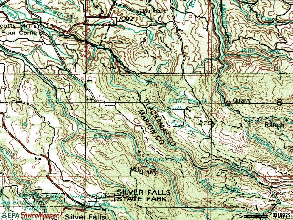 Zip code 97375 topographic map