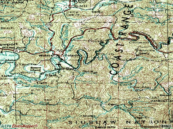 Zip code 97391 topographic map