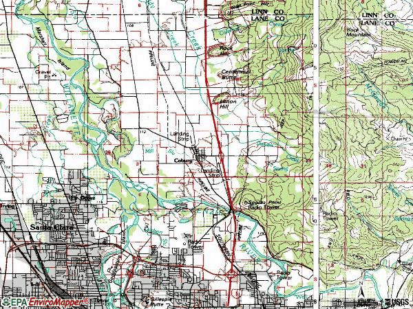 Zip code 97408 topographic map