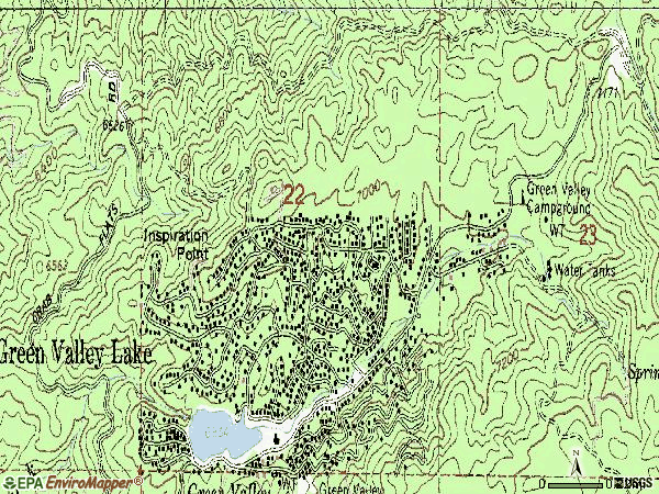 Zip code 92341 topographic map