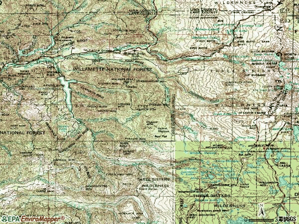Zip code 97413 topographic map