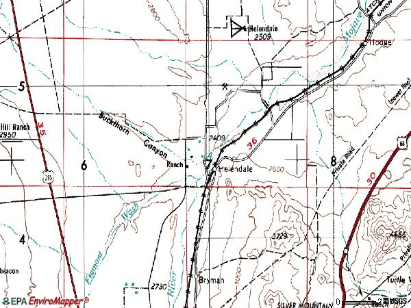 Zip code 92342 topographic map