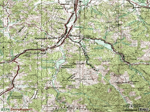 Zip code 97424 topographic map