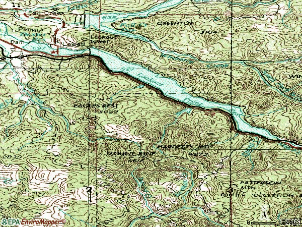 Zip code 97452 topographic map