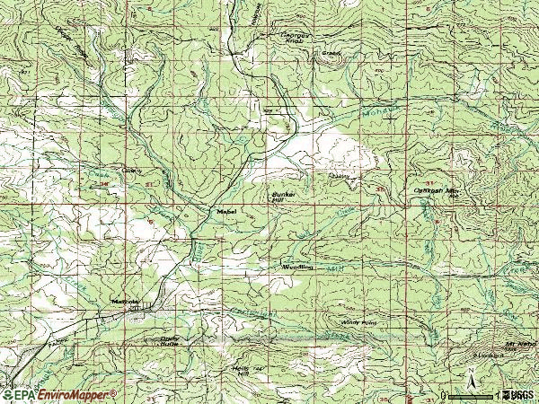 Zip code 97454 topographic map