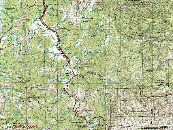 Zip code 97458 topographic map