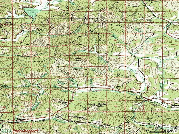 Zip code 97461 topographic map