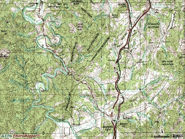 Zip code 97462 topographic map