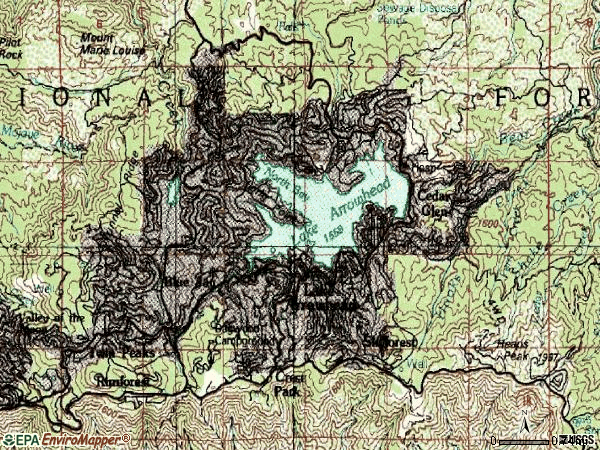 Zip code 92352 topographic map
