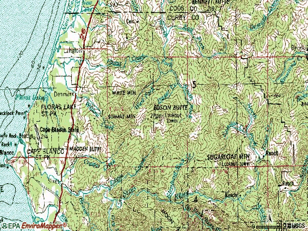 Zip code 97476 topographic map