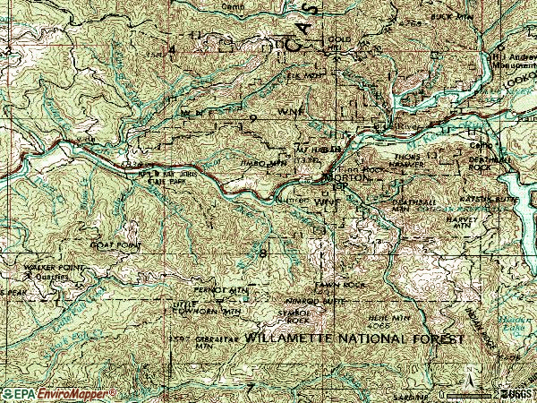 Zip code 97488 topographic map