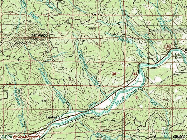 Zip code 97489 topographic map