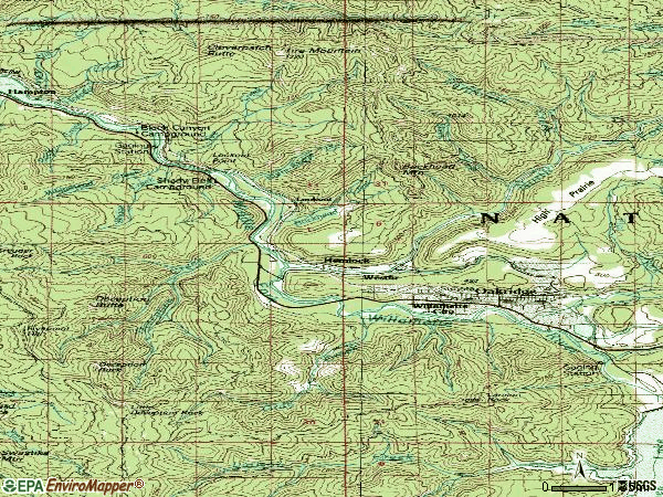 Zip code 97492 topographic map
