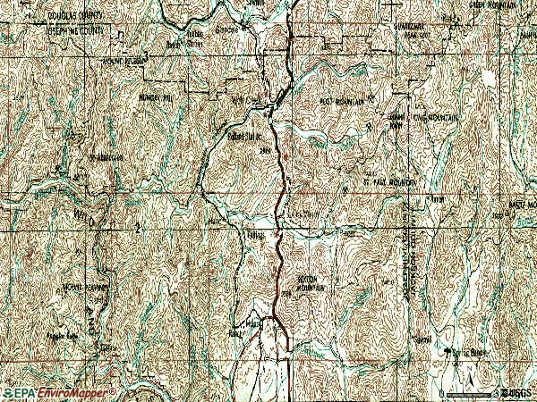 Zip code 97497 topographic map