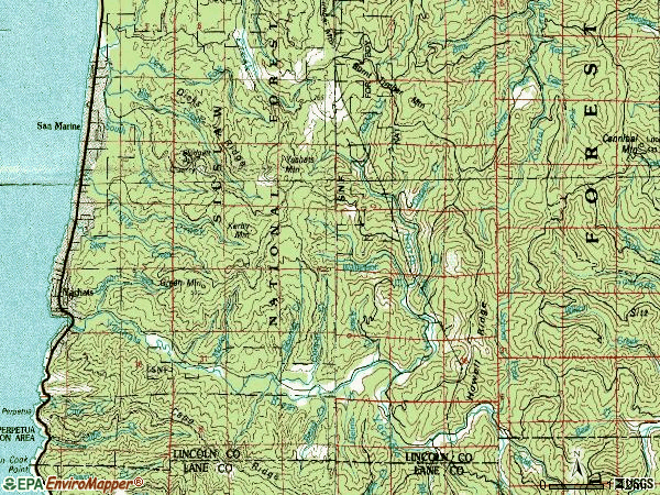 Zip code 97498 topographic map