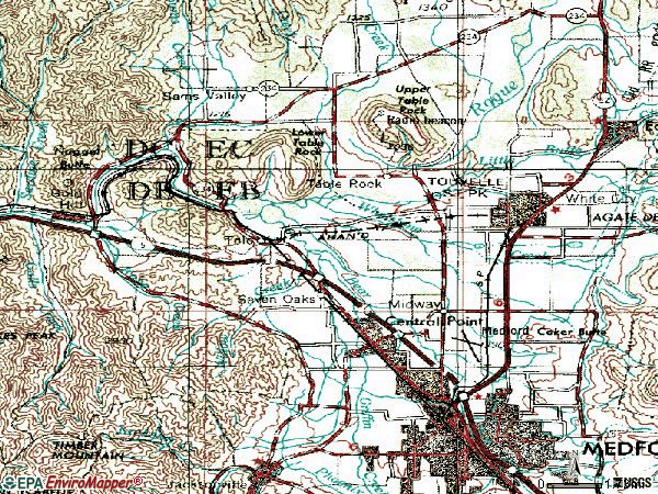 Zip code 97502 topographic map