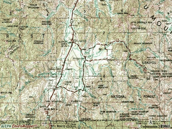 Zip code 97523 topographic map