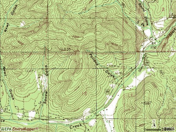 Zip code 97543 topographic map