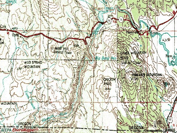 Zip code 97627 topographic map