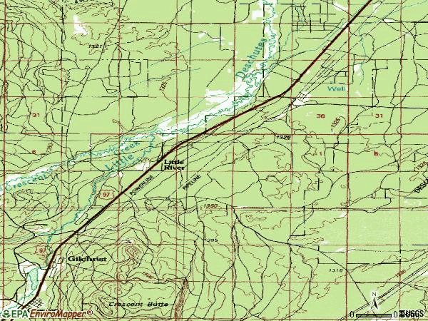 Zip code 97737 topographic map