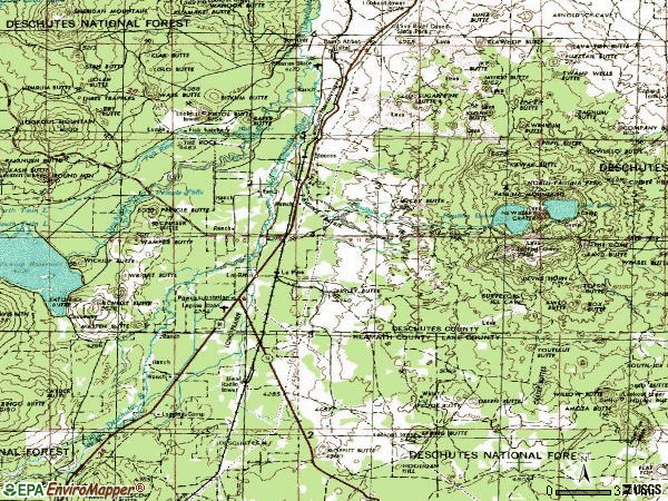 Zip code 97739 topographic map