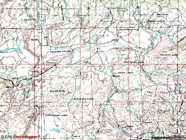 Zip code 97751 topographic map