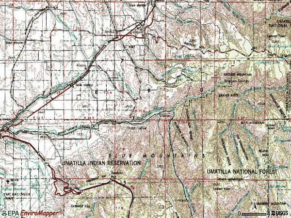 Zip code 97810 topographic map