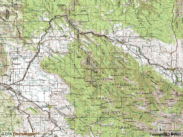 Zip code 97827 topographic map