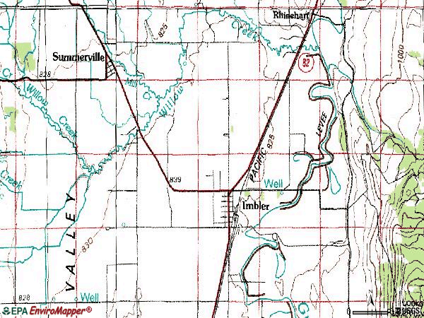 Zip code 97841 topographic map