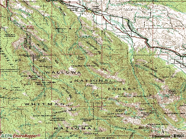 Zip code 97857 topographic map