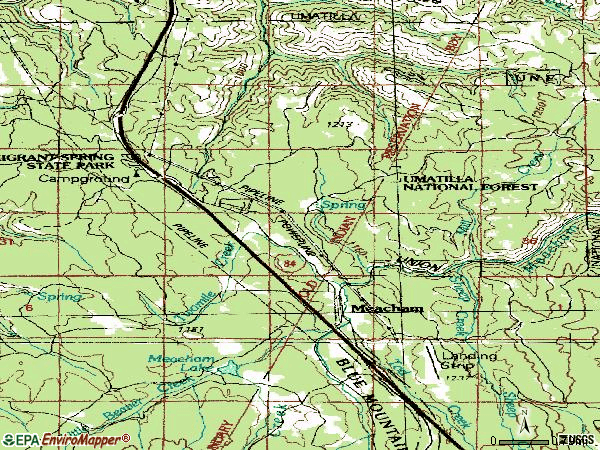Zip code 97859 topographic map