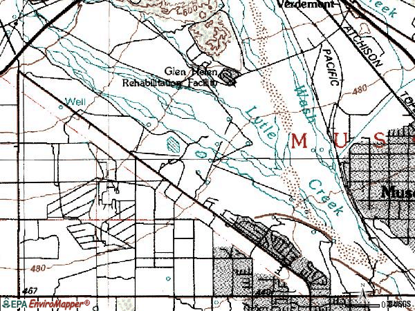 Zip code 92377 topographic map
