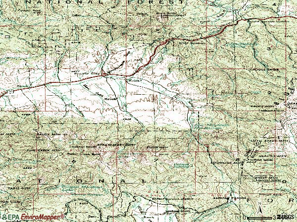 Zip code 97869 topographic map